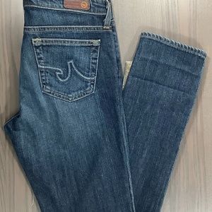 Women’s AG Adriano Goldschmied The Premiere Skinny Straight Jeans in Blue 27/33